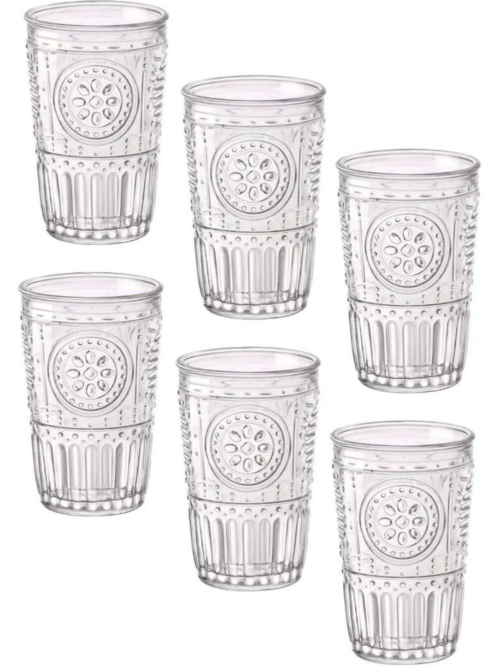 Elegant Set of 6 Clear Crystal Tumblers, 11.5 Oz - Perfect for Entertaining!
